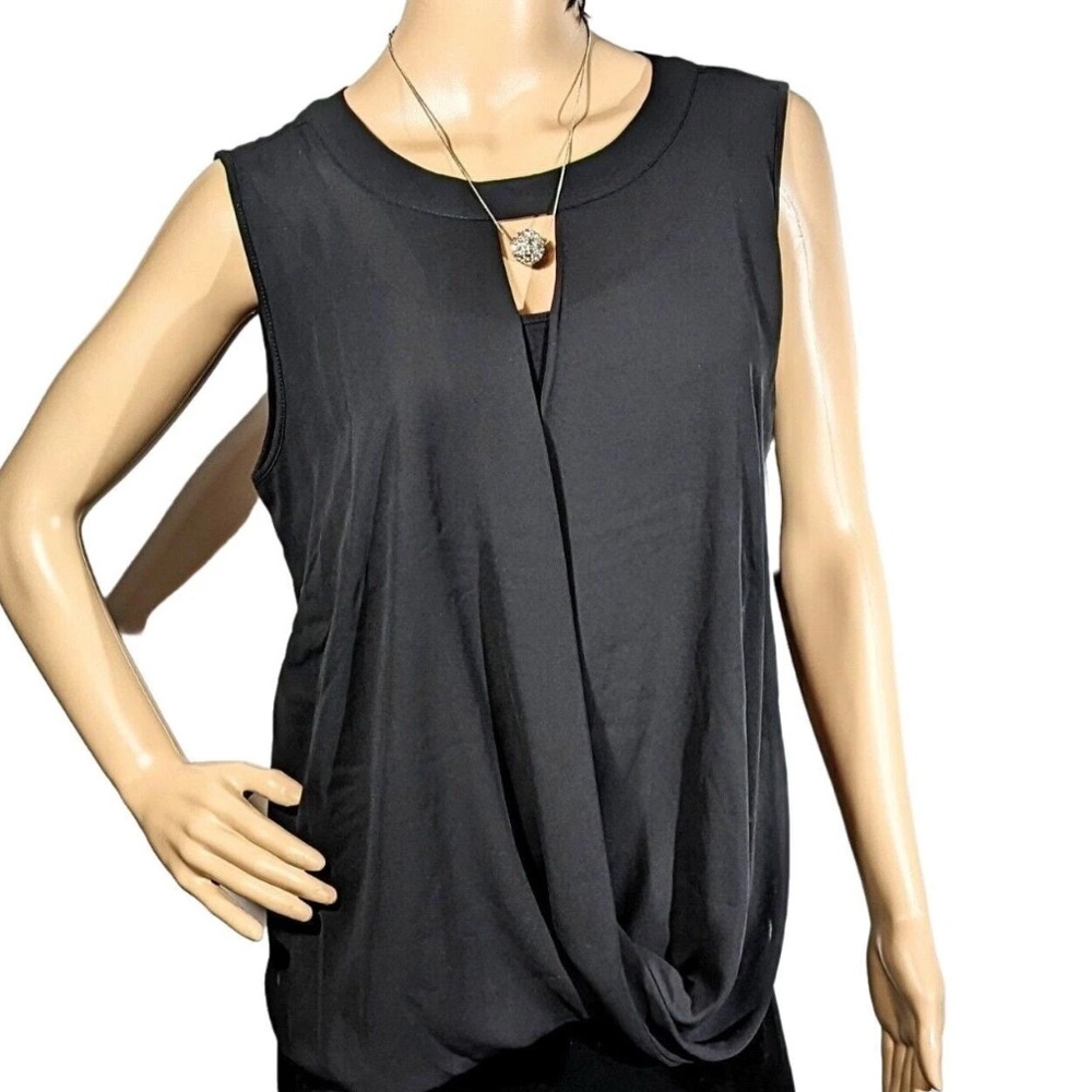 XXL Black 41 Hawthorn Blouse Top Sleeveless Chiffon Plus Size Clothes Women’s 2X